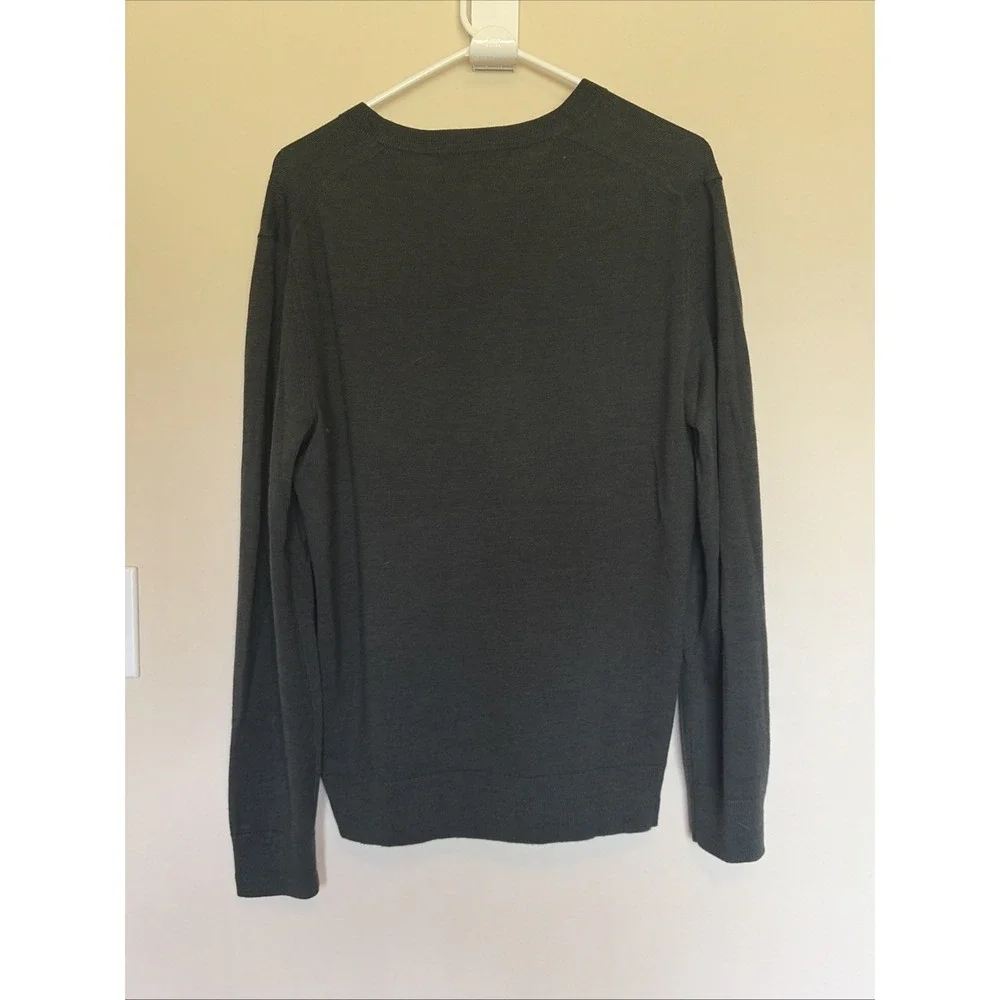 Banana Republic Green Merino Wool Baruffa V-neck Sweater Jumper Mens Medium
